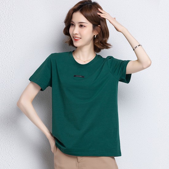 2023 New Summer Women Short Sleeve Tshirts Fashion Casual Black White Tshirts S-XXL