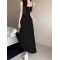 Woman Spring Summer Style Bodycon Dress Female Sexy Sleeveless Spaghetti Strap Split Sheath Dress Vestidos SS154