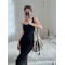 Woman Spring Summer Style Bodycon Dress Female Sexy Sleeveless Spaghetti Strap Split Sheath Dress Vestidos SS171