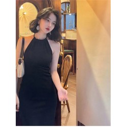 Woman Spring Summer Style Bodycon Dress Female Sexy Sleeveless Spaghetti Strap Split Sheath Dress Vestidos SS181