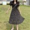 Women Summer Style Dress Lady Casual Short Sleeve V-Neck Daisy Printed Mini A-Line Dress Vestidos SS256