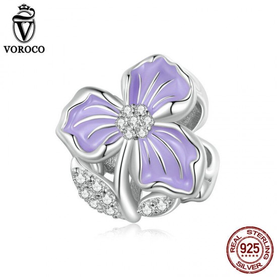 Women Fashion 925 Sterling Silver Bead Charm Fit Bracelets Necklace Gifts Voroco