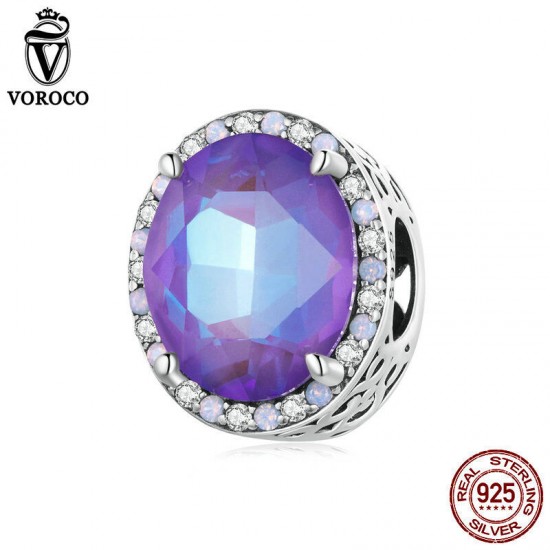 Women Fashion 925 Sterling Silver Bead Charm Fit Bracelets Necklace Gifts Voroco