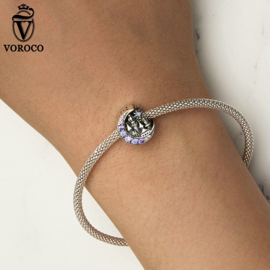 Women Fashion 925 Sterling Silver Bead Charm Fit Bracelets Necklace Gifts Voroco