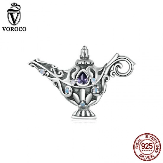 Women Fashion 925 Sterling Silver Bead Charm Fit Bracelets Necklace Gifts Voroco
