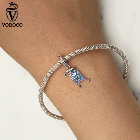 Women Fashion 925 Sterling Silver Bead Charm Fit Bracelets Necklace Gifts Voroco