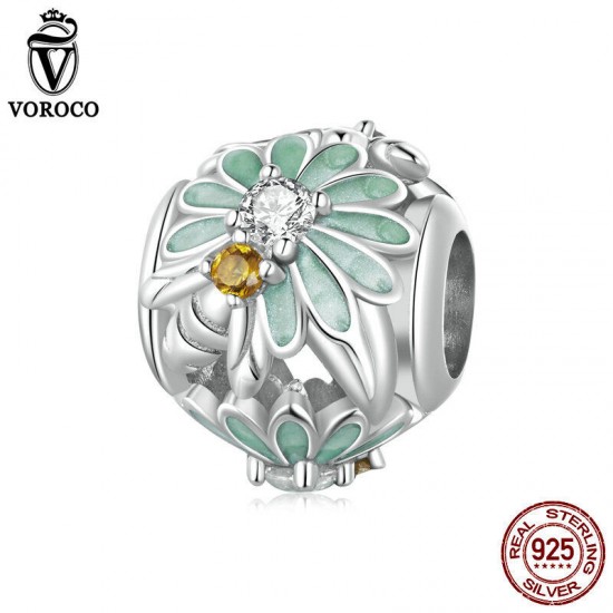 Women Fashion 925 Sterling Silver Bead Charm Fit Bracelets Necklace Gifts Voroco