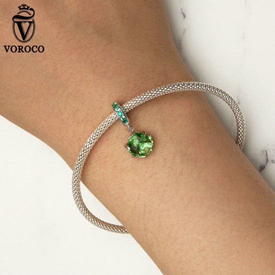 Women Fashion 925 Sterling Silver Bead Charm Fit Bracelets Necklace Gifts Voroco