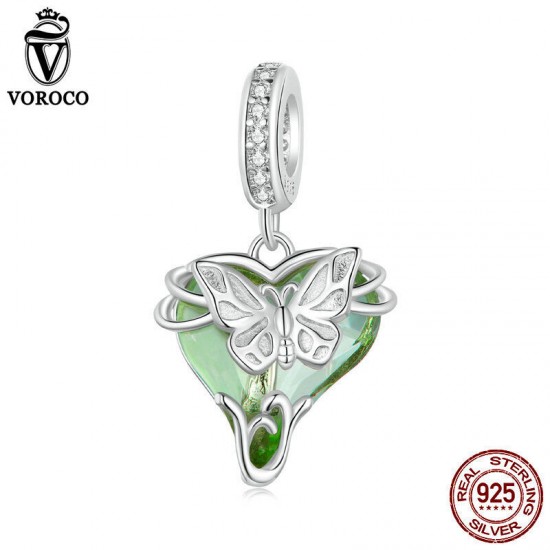Women Fashion 925 Sterling Silver Bead Charm Fit Bracelets Necklace Gifts Voroco