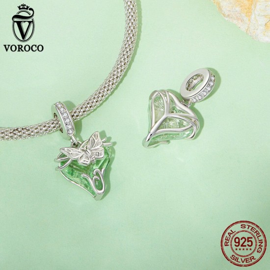 Women Fashion 925 Sterling Silver Bead Charm Fit Bracelets Necklace Gifts Voroco