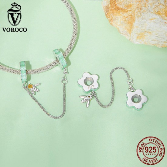 Women Fashion 925 Sterling Silver Bead Charm Fit Bracelets Necklace Gifts Voroco