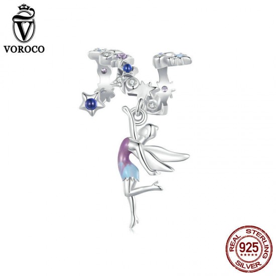 Women Fashion 925 Sterling Silver Bead Charm Fit Bracelets Necklace Gifts Voroco