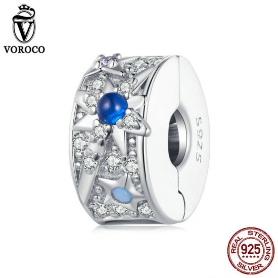 Women Fashion 925 Sterling Silver Bead Charm Fit Bracelets Necklace Gifts Voroco
