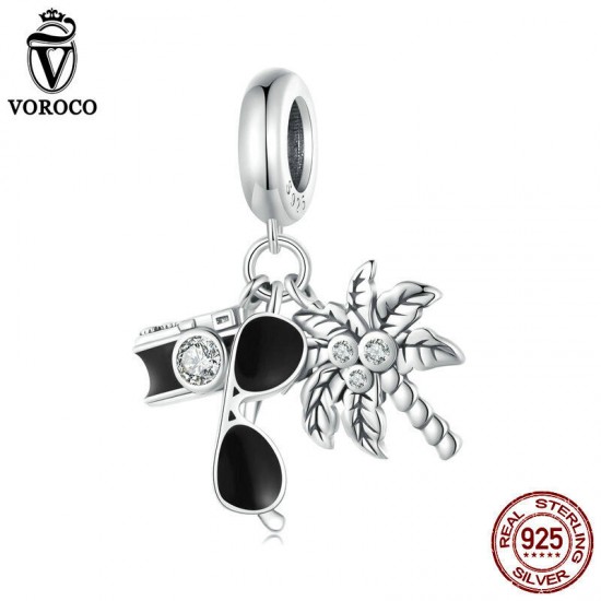 Women Fashion 925 Sterling Silver Bead Charm Fit Bracelets Necklace Gifts Voroco