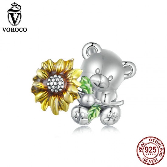 Women Fashion 925 Sterling Silver Bead Charm Fit Bracelets Necklace Gifts Voroco