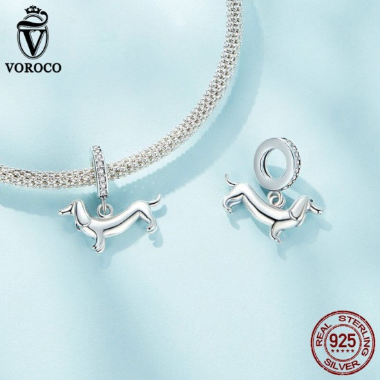 Women Fashion 925 Sterling Silver Bead Charm Fit Bracelets Necklace Gifts Voroco