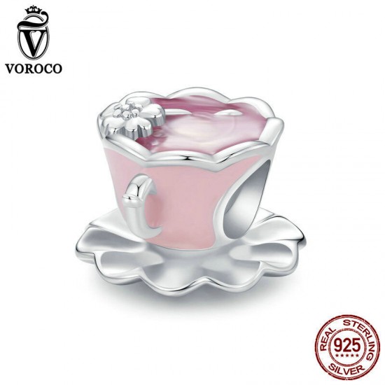 Women Fashion 925 Sterling Silver Bead Charm Fit Bracelets Necklace Gifts Voroco