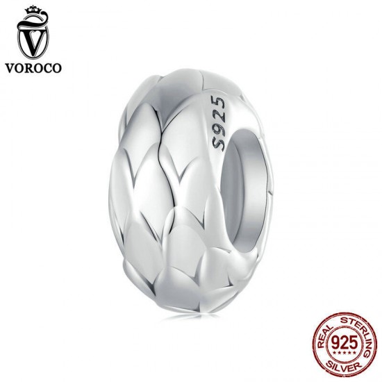 Women Fashion 925 Sterling Silver Bead Charm Fit Bracelets Necklace Gifts Voroco