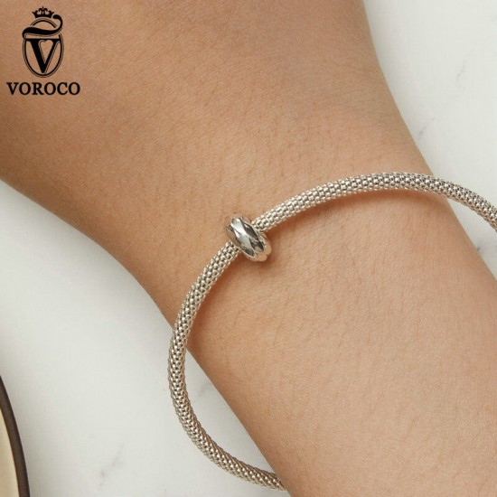 Women Fashion 925 Sterling Silver Bead Charm Fit Bracelets Necklace Gifts Voroco