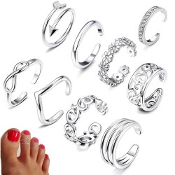 Women's Toe Rings Small Finger Ring Band Silver, Yellow Gold or Rose Gold 