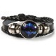 Luminous 12 Zodiac Constellation Sign Braided Leather Bracelet Women Men Jewelry