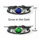 Luminous 12 Zodiac Constellation Sign Braided Leather Bracelet Women Men Jewelry