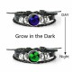 Luminous 12 Zodiac Constellation Sign Braided Leather Bracelet Women Men Jewelry