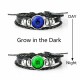 Luminous 12 Zodiac Constellation Sign Braided Leather Bracelet Women Men Jewelry