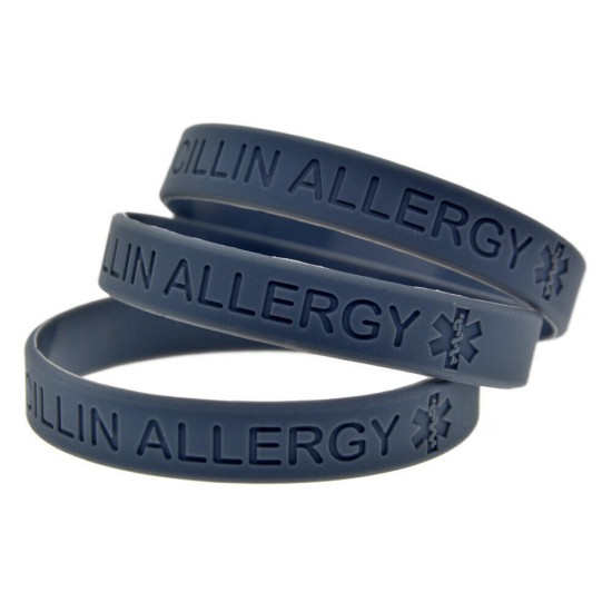 Silicone Bracelets Wrist Bands Medical Alert Health Survival Aware Adults Kids