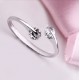 925 STERLING  SILVER PLATED ADJUSTABLE  TWIN CRYSTAL  FINGER  RING-NOT TOE RING