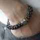 Natural Map Stone Men's Women Beaded Stainless Steel Bracelets Jewelry Tiger Eye