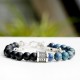 Natural Map Stone Men's Women Beaded Stainless Steel Bracelets Jewelry Tiger Eye