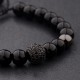 Natural Map Stone Men's Women Beaded Stainless Steel Bracelets Jewelry Tiger Eye