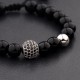 Natural Map Stone Men's Women Beaded Stainless Steel Bracelets Jewelry Tiger Eye