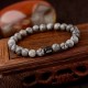 Natural Map Stone Men's Women Beaded Stainless Steel Bracelets Jewelry Tiger Eye