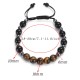 Natural Map Stone Men's Women Beaded Stainless Steel Bracelets Jewelry Tiger Eye