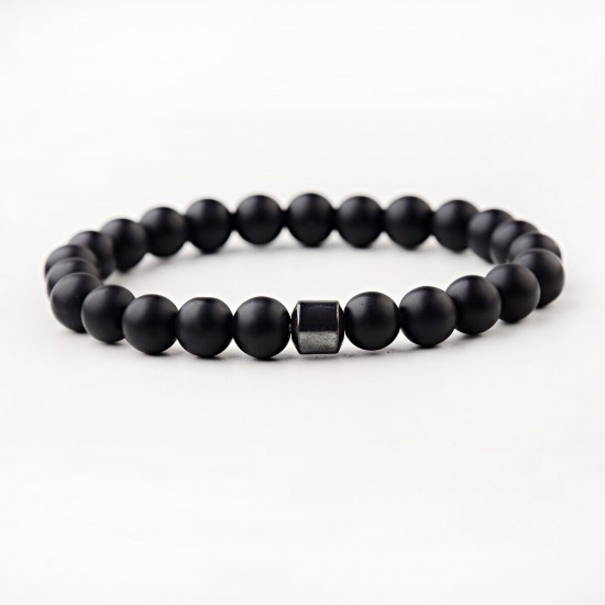 Natural Map Stone Men's Women Beaded Stainless Steel Bracelets Jewelry Tiger Eye