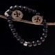 Natural Map Stone Men's Women Beaded Stainless Steel Bracelets Jewelry Tiger Eye