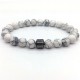 Natural Map Stone Men's Women Beaded Stainless Steel Bracelets Jewelry Tiger Eye