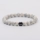 Natural Map Stone Men's Women Beaded Stainless Steel Bracelets Jewelry Tiger Eye