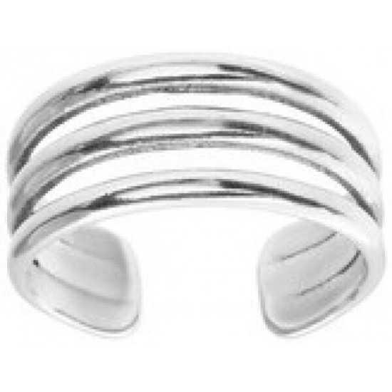 925 Solid Sterling Silver Triple  Band Toe Ring