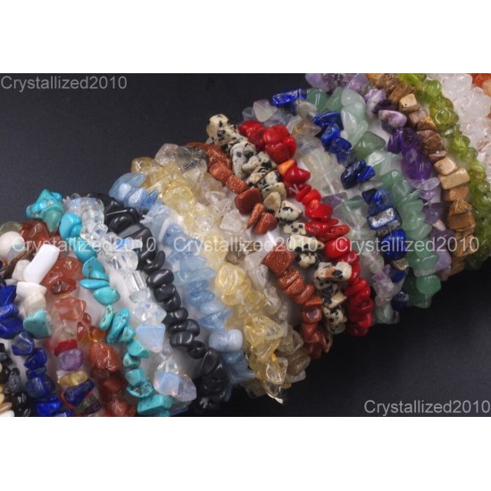 Handmade 5-8mm Mixed Natural Gemstone Chip Beads Stretchy Bracelet Healing Reiki