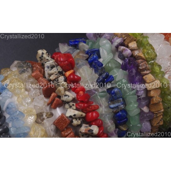 Handmade 5-8mm Mixed Natural Gemstone Chip Beads Stretchy Bracelet Healing Reiki