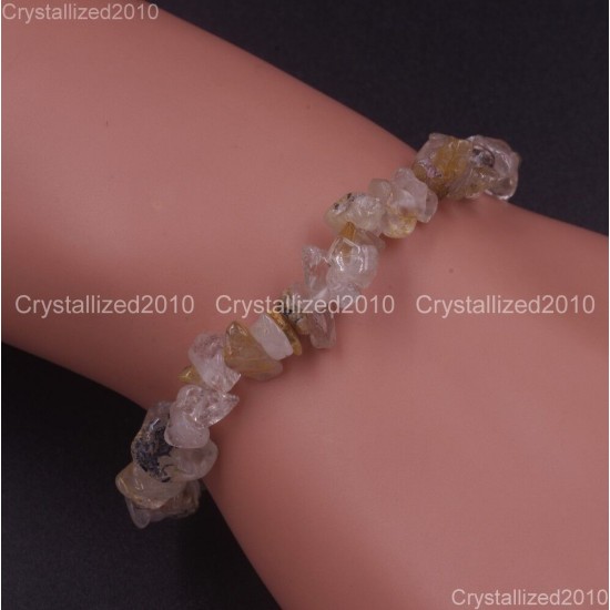 Handmade 5-8mm Mixed Natural Gemstone Chip Beads Stretchy Bracelet Healing Reiki