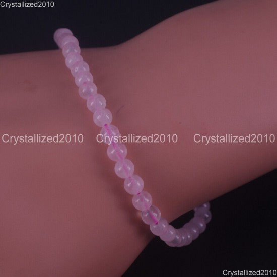 Handmade 4mm AAA Natural Gemstone Round Beads Stretchy Bracelet Healing Reiki 7"