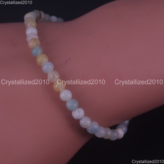 Handmade 4mm AAA Natural Gemstone Round Beads Stretchy Bracelet Healing Reiki 7"