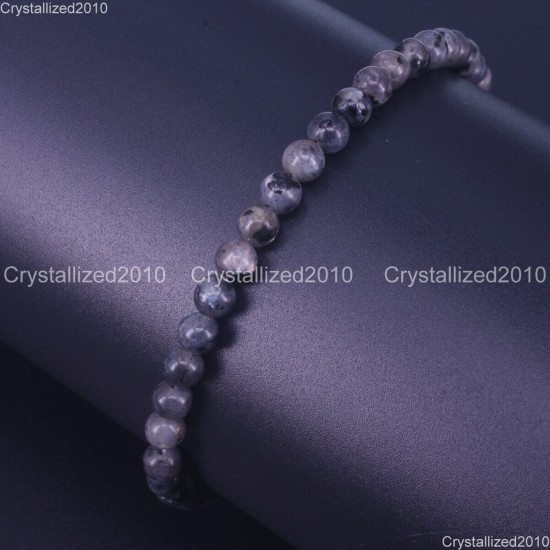 Handmade 4mm AAA Natural Gemstone Round Beads Stretchy Bracelet Healing Reiki 7"