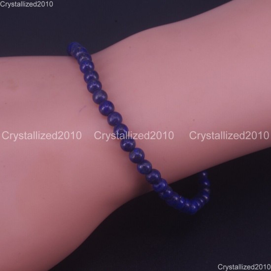 Handmade 4mm AAA Natural Gemstone Round Beads Stretchy Bracelet Healing Reiki 7"