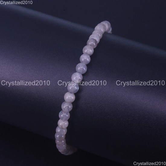 Handmade 4mm AAA Natural Gemstone Round Beads Stretchy Bracelet Healing Reiki 7"