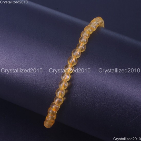 Handmade 4mm AAA Natural Gemstone Round Beads Stretchy Bracelet Healing Reiki 7"